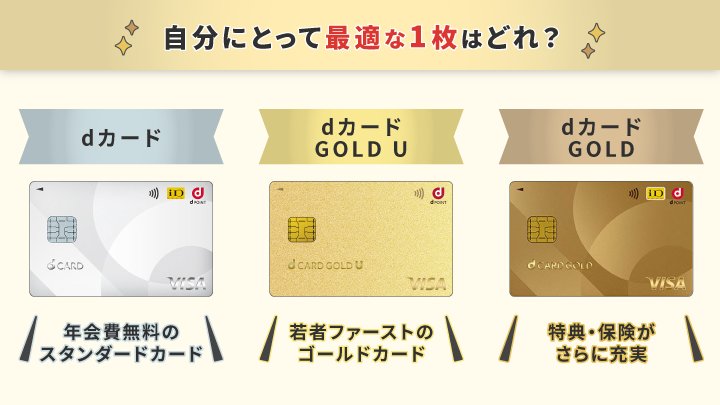 dカード GOLD Uとdカード、dカード GOLDを比較