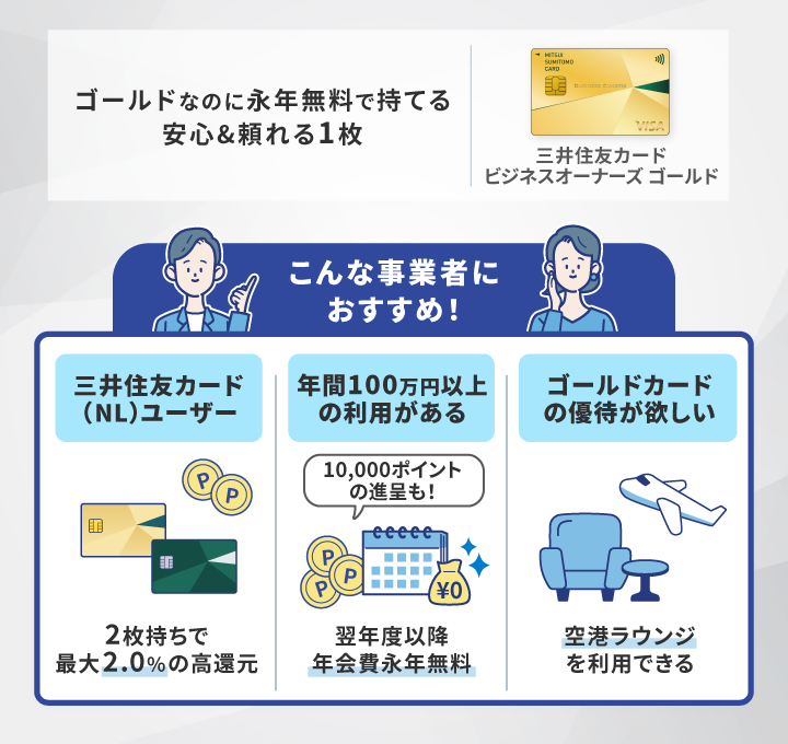 三井住友カード ビジネスオーナーズゴールドがおすすめな事業主