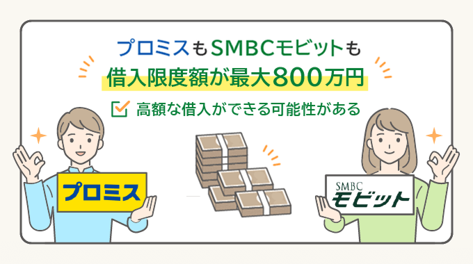 プロミスとモビットの限度額の違い